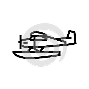 floatplane airplane aircraft line icon vector illustration