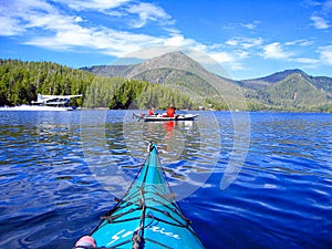 Clayoquot Sound, Vancouver Island, Floatplane and Kayaks at Hot Springs Cove, British Columbia, Canada