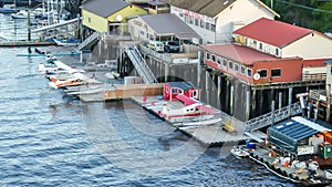 Floatplanes docked at Ketchikan Alaska