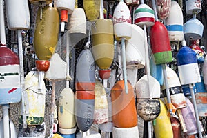 Floats from fishing nets at Boston Harbor