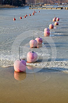 Floats in the marina.