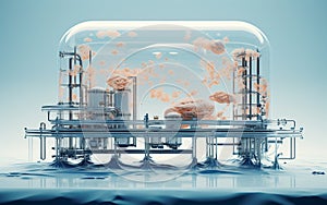 Flocculation Tank on a White Background -Generative Ai photo