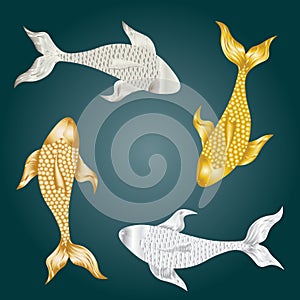 A flock of beautiful fish for a bright background image