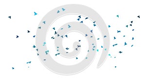 A flock of blue watercolor flying birds. Free birds abstraction . hand drawing. Not AI, Illustrat3. Vector illustration