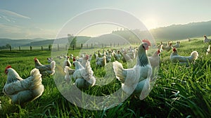 The flock of chickens.AI generated image