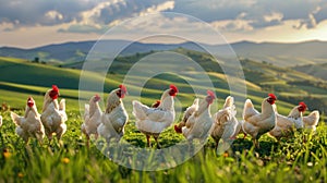 The flock of chickens.AI generated image photo