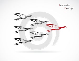 Flock of wild ducks flying