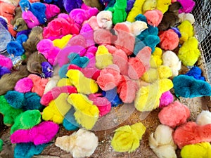 flocks of colorful chicks
