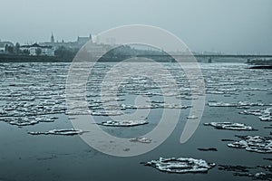 Floes on Vistula river