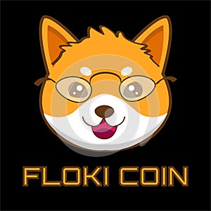 Floki inu crypro currecy with cute face character