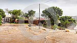 Flood in Bushmans River in South Africa