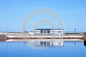 Flood defenses and dam in St. Petersburg