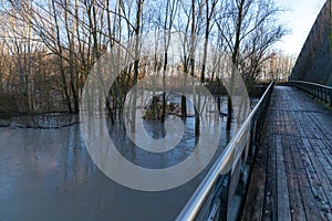 Flood overflowing rivers hydrological failure modena italy