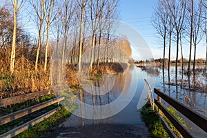 Flood overflowing rivers hydrological failure modena italy