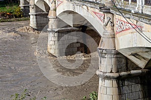 Flood overflowing rivers hydrological failure modena italy