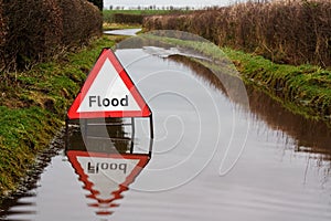 Flood warning sign photo