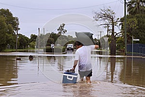 Flood waters.