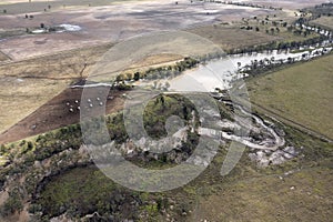 Flood waters from the Condamine river