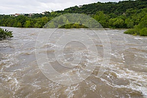 Flood waters heading downstream after heavy rains