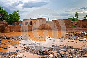 Flooded african slums