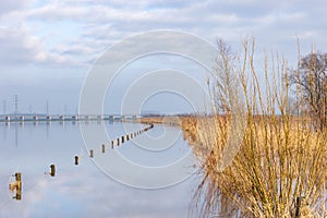 Flooded area of IJssel valley The Netherlands