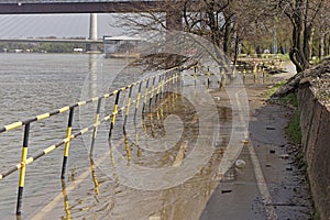 Flooded bicycle path