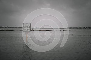 Flooded boat dock