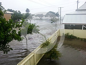 Flooded Brisbane Street photo
