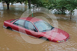 Flooded car