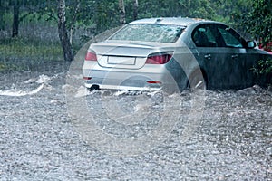 Flooded car