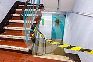 Flooded Car Garage Staircase photo