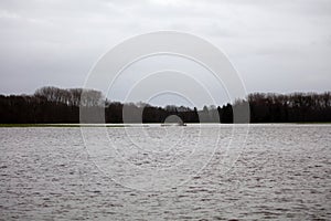 flooded countryside in the north west of germany