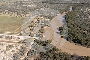 The flooded Darling river.