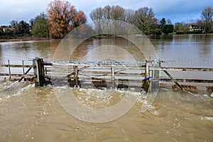 Flooded farm land Lacock Wiltshire