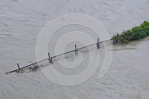 Flooded fence