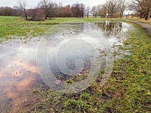 flooded field after heavy rain