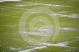 Flooded football field