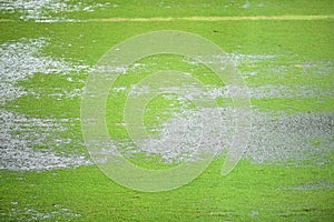 Flooded football field