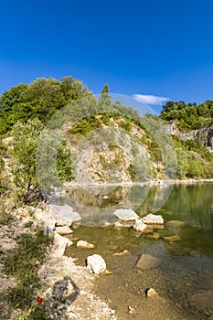 Zatopená bývalá baňa pri Benatine, okres Sobrance, Košický kraj, Slovensko