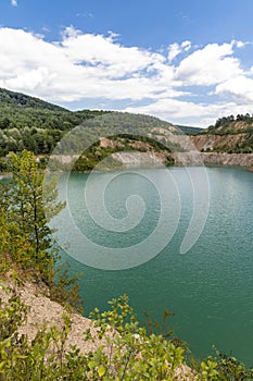 Zatopený bývalý důl u Skrabského. Slovensko