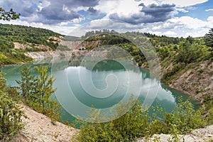 Zatopený bývalý důl u Skrabského. Slovensko