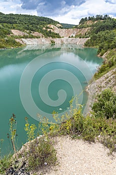 Zatopená bývalá baňa pri Skrabskom. Slovensko