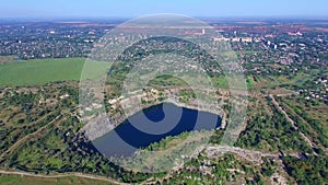 Flooded granite quarry