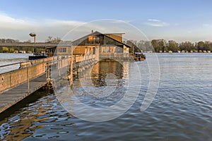 Flooded Land With Floating Houses And Huts On Sava River â€“ Block 45 â€“ New Belgrade â€“ Serbia