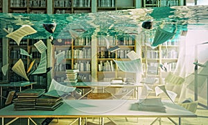 Flooded library 3d