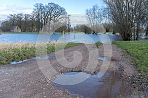 Flooded meadows in the Altmark, Germany
