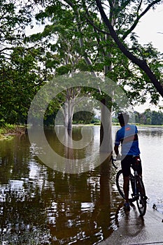 Flooded parkland in Sydney, Australia