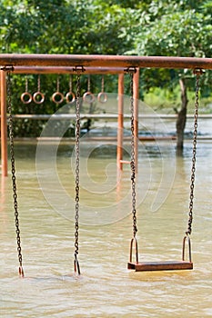 Flooded playground