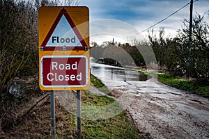 Flooded Road Closed Sign