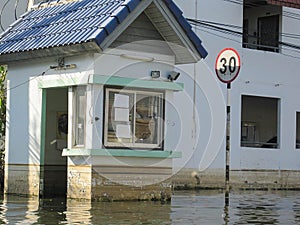 Flooded roads and accommodation Guard